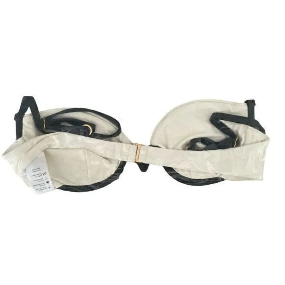 L‎ Space Nico Bikini Underwire Top Cream Black Estella Bottom 2 Piece Small